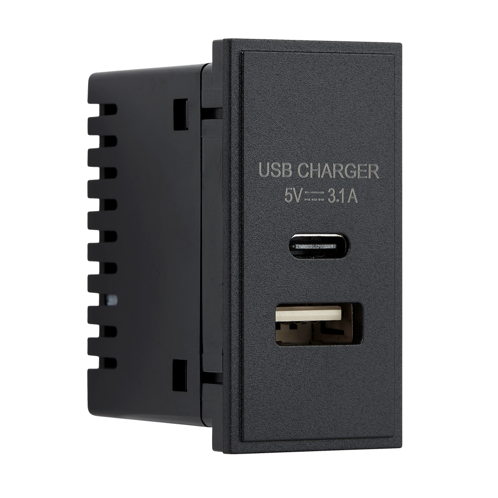 USB A & C Charger Outlet 25mm Euro Module