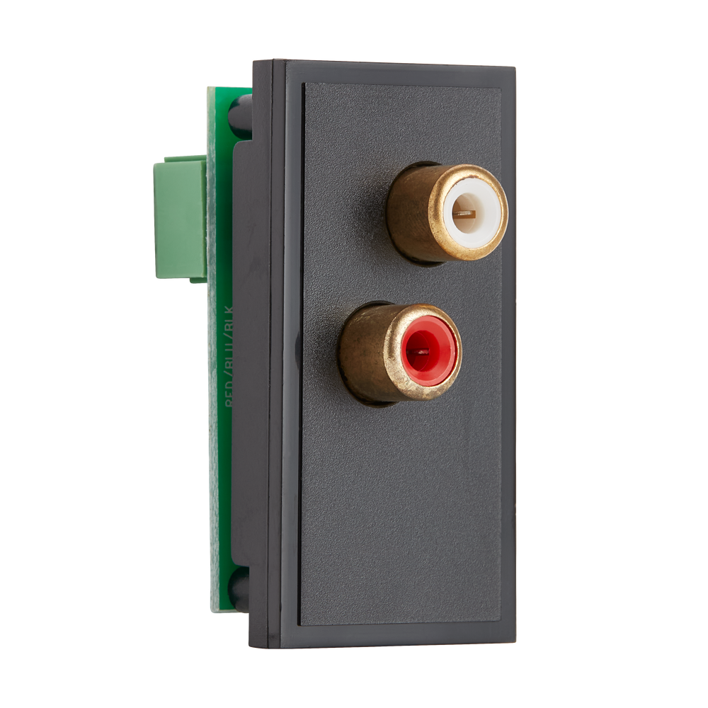 Stereo audio RCA connector 25mm euro module