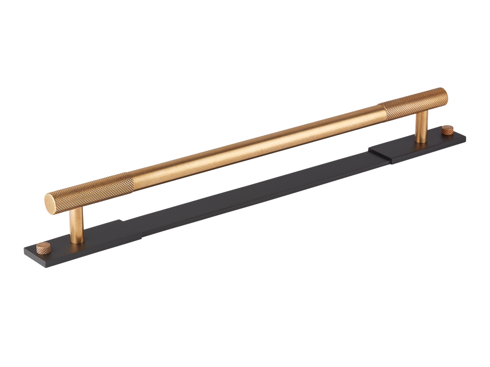 MIX Diamond Knurled Appliance Pull Handle & Backplate - mix finish solution