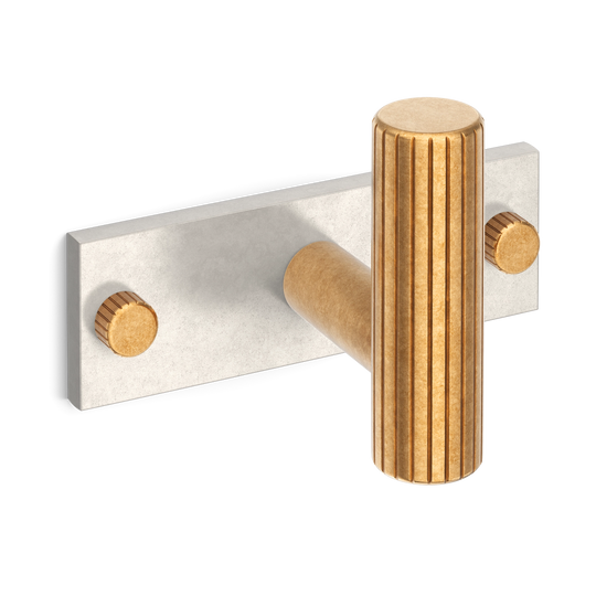 MIX Straight Knurled Horizontal Large Hook - Mixed Finish