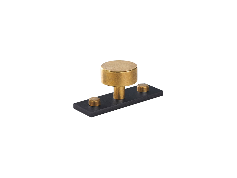 MIX Plain Cabinet Knob & Backplate - Mixed Finish