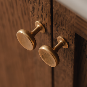 Project by House Nine Design | Photography by Joey Kendal Brown | Colmore Cabinet Knob shown in our aged brass (BEL) finish.