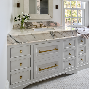 Design by JK Interior Living. Photography by Laura Moss Photography. Product shown in our polished brass unlacquered (PBUL) finish.