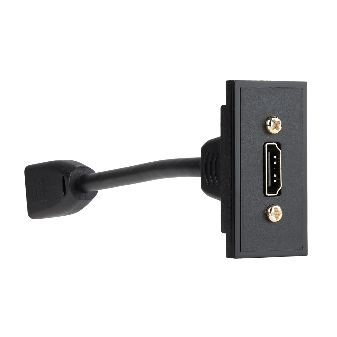 Euro Module Red HDMI Outlet 25mm Euro Module