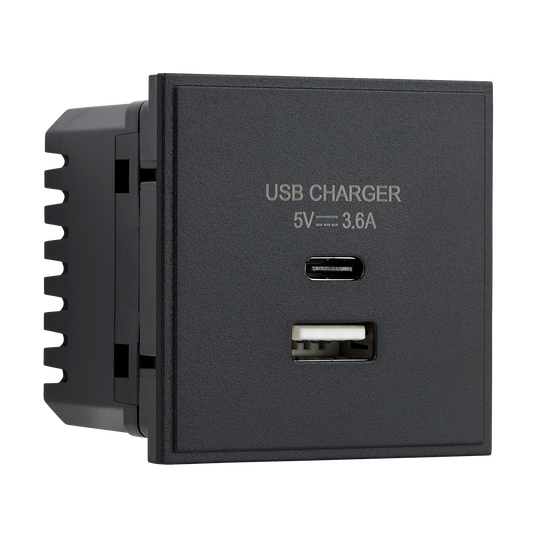 USB A & C Charger Outlet 50mm Euro Module