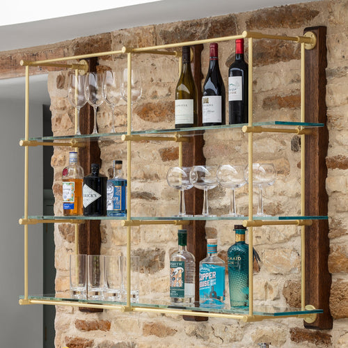 Brass Wall-mounted Shelving Unit