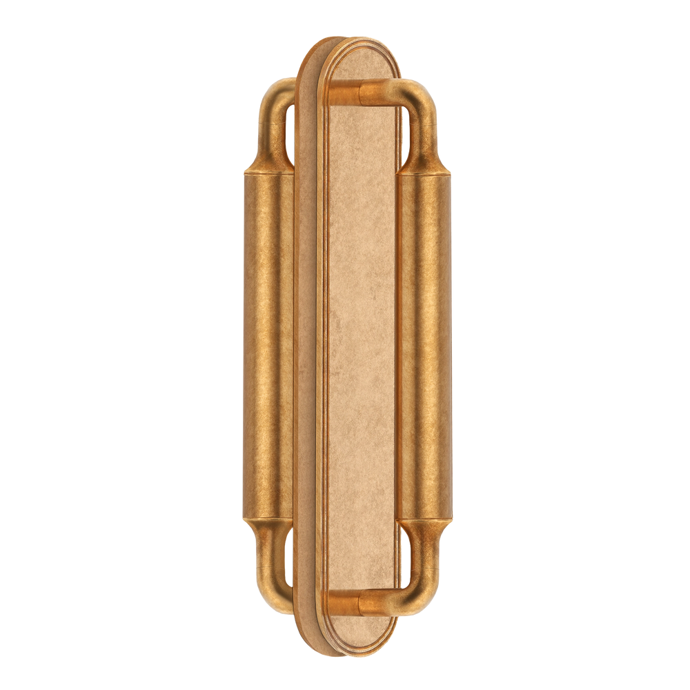 Barwick Plain Back to Back Pull Handles with Backplate in our aged brass (BEL) finish