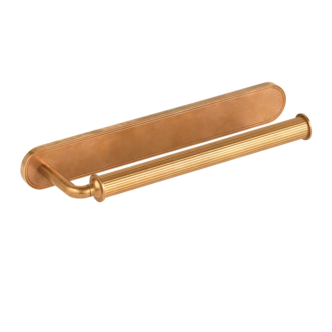 Barwick Ridged Hand Towel Rail with Backplate (Right Hand) in our aged brass (BEL) finish