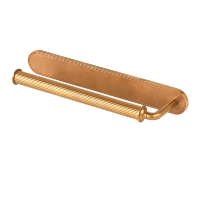 Barwick Ridged Hand Towel Rail with Backplate (Left Hand) in our aged brass (BEL) finish