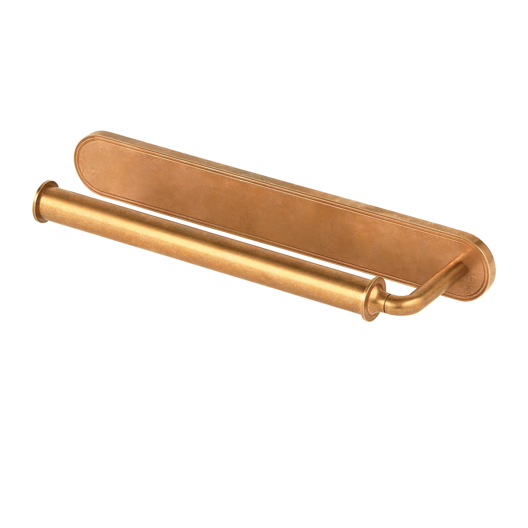 Barwick Plain Hand Towel Rail with Backplate (Left Hand) in our aged brass (BEL) finish