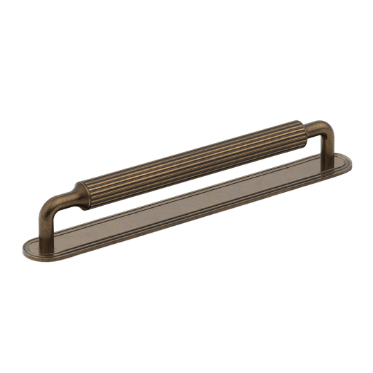 Sample of Barwick Slim Ridged Cabinet Pull Handle with Backplate