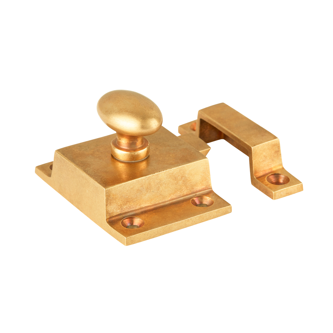 Cotswold Cupboard Latch shown in our aged brass (BEL) finish.