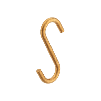 Cotswold Slim S Hook shown in our aged brass (BEL) finish.