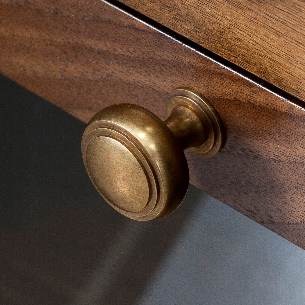 Design by Canavan | Carlton cabinet knob shown in our aged brass (BEL) finish.