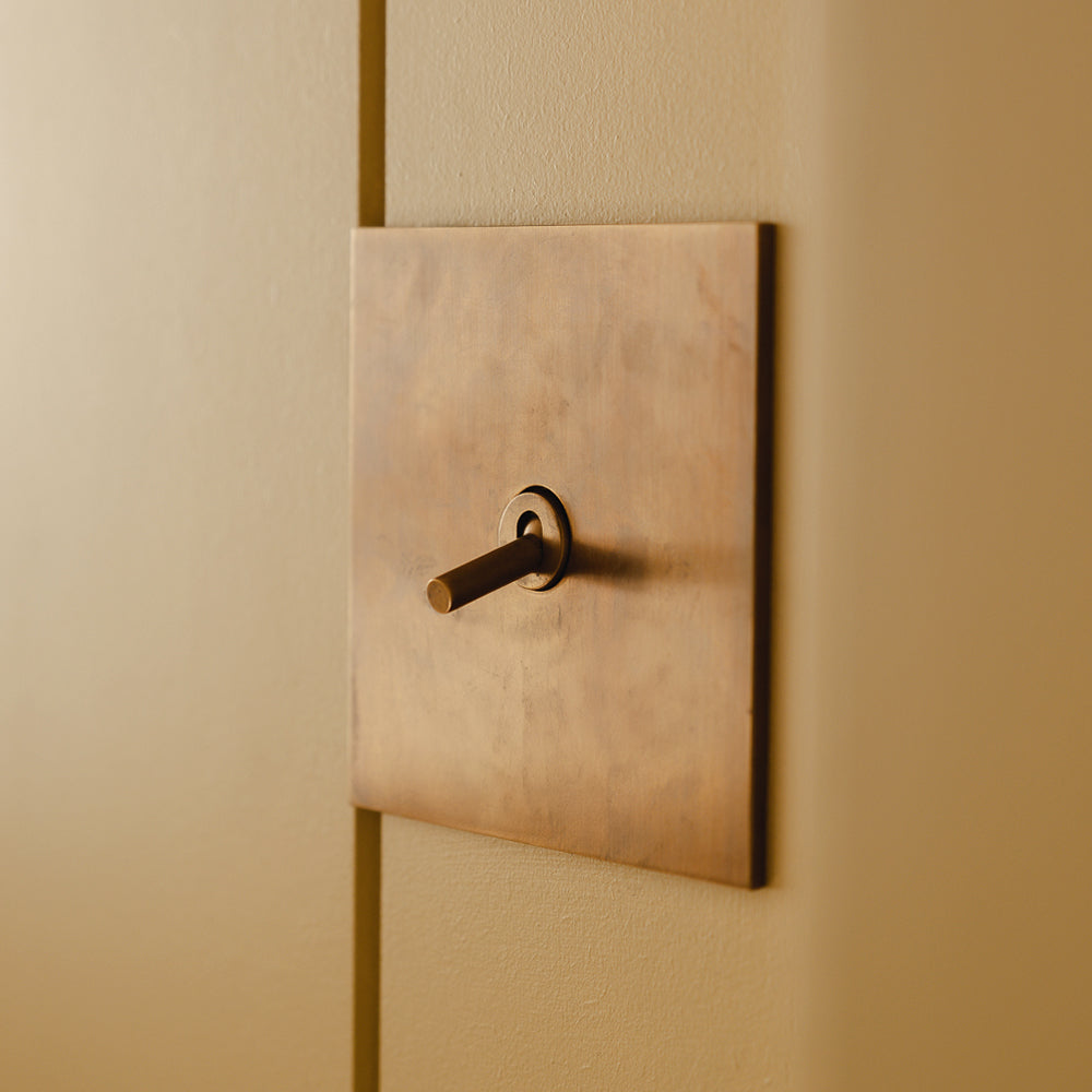 Design by House Nine | Photography by Joey Kendal Brown | Chamberlain Plain 1G Toggle Switch shown in our fine English antique (FEA) finish.