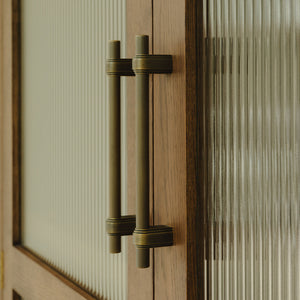 Design by Isla James Interiors | Photography by Joey Kendal Brown | Gaumont cabinet handle shown in our satin antique satin lacquered (SAS) finish.