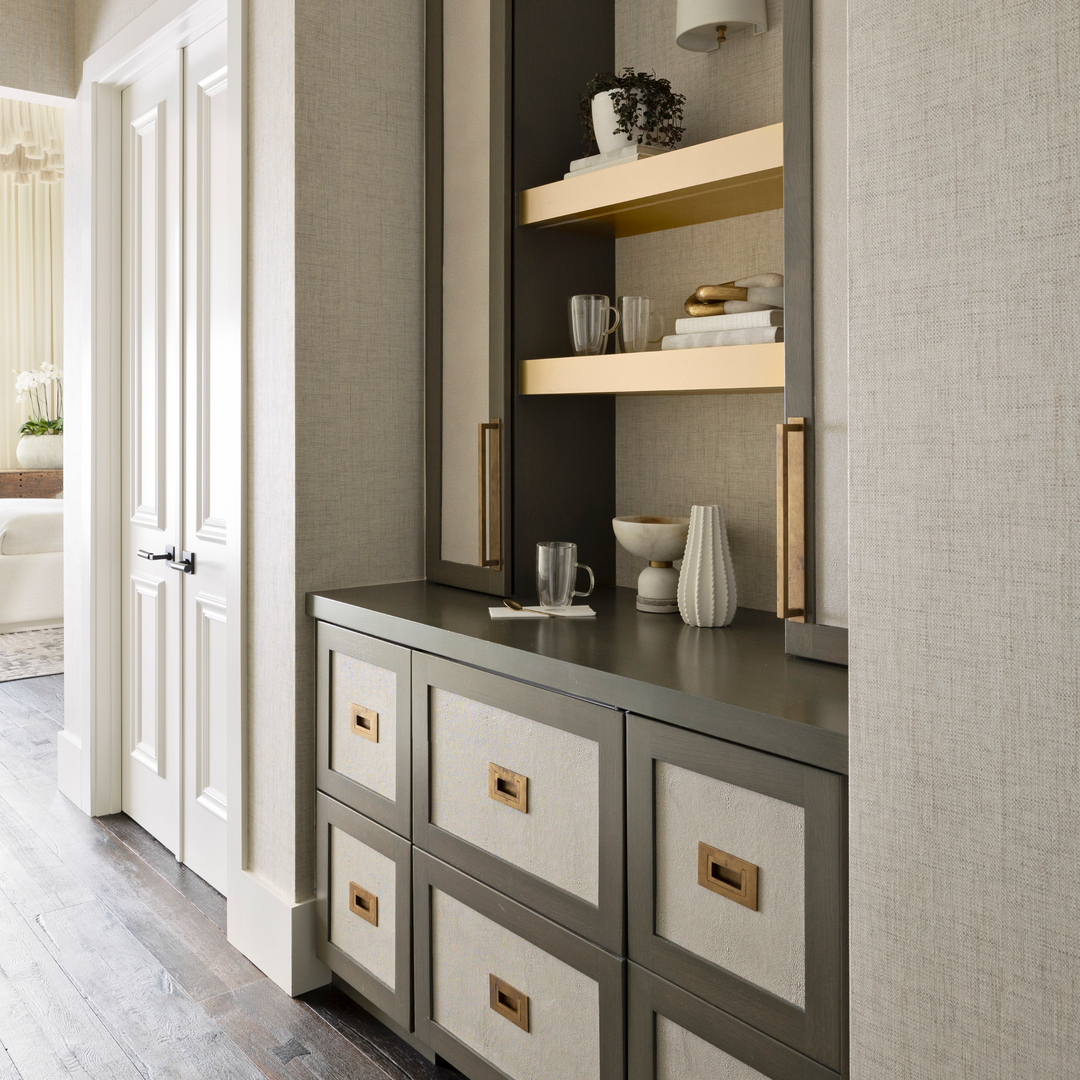 Design by HW Interiors. Product shown in our aged brass (BEL) finish. 