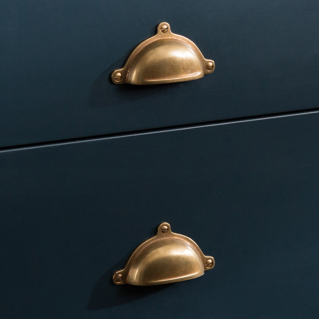Project by Thomas May Bespoke | Cotswold Drawer Pulls shown in our aged brass (BEL) finish. 