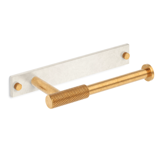 MIX Diamond Knurled Toilet Roll Holder & Backplate - Mixed Finish