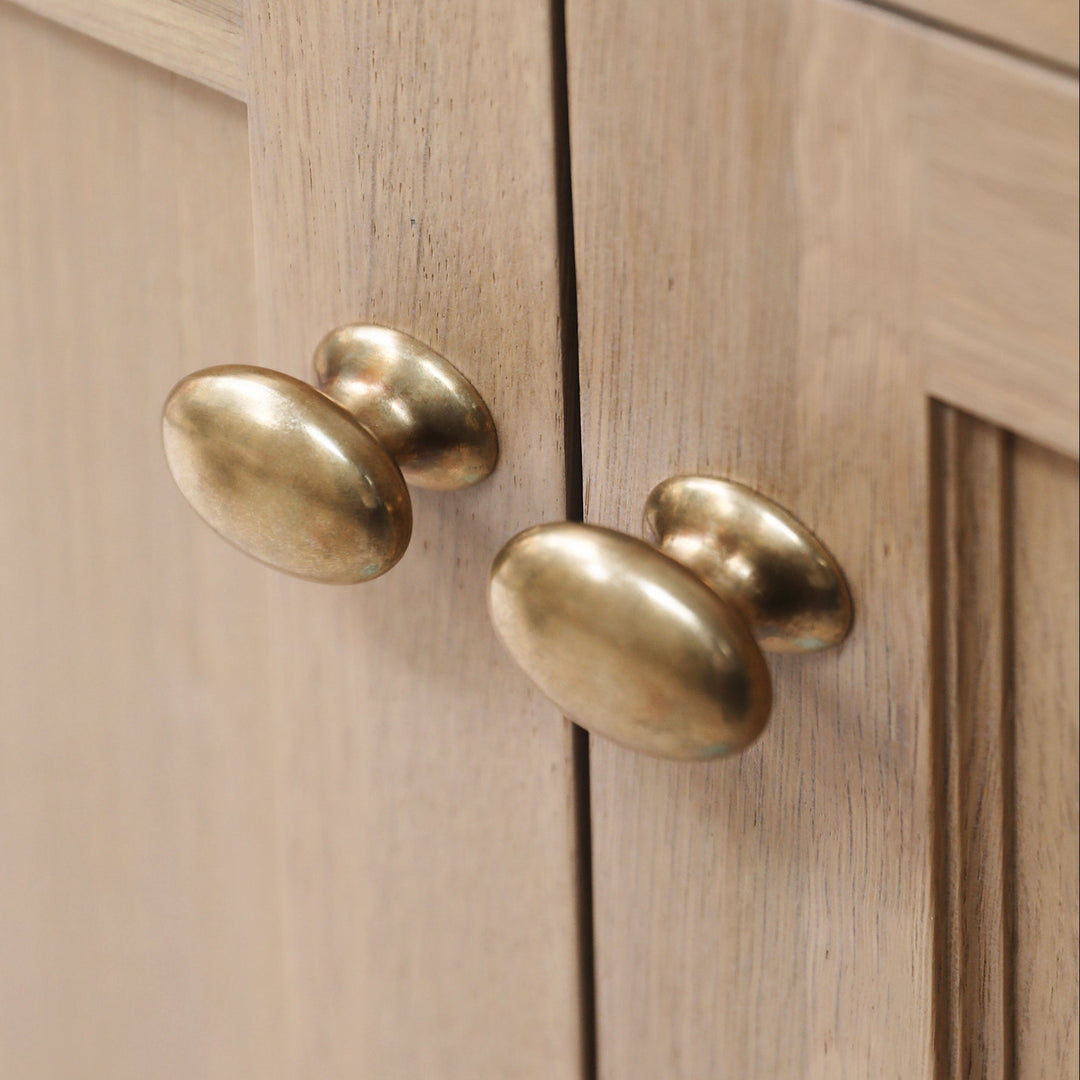 Project by No. 17 House | Bakes Cabinet Knob shown in our aged brass (BEL) finish. 
