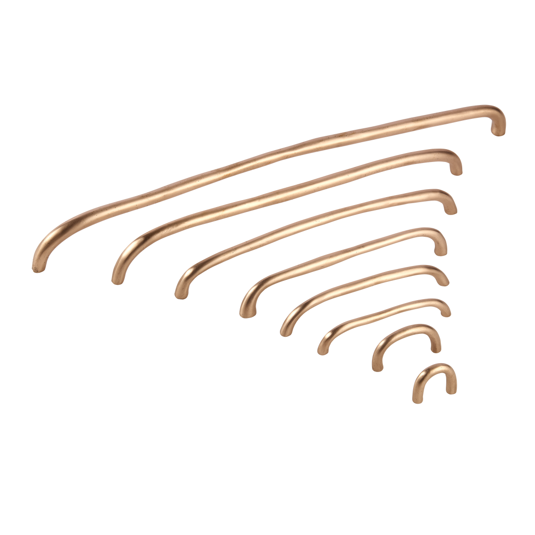 All sizes of our Sketch Cabinet Handles, Finger Pulls & Appliance Pulls shown in our silicon bronze.