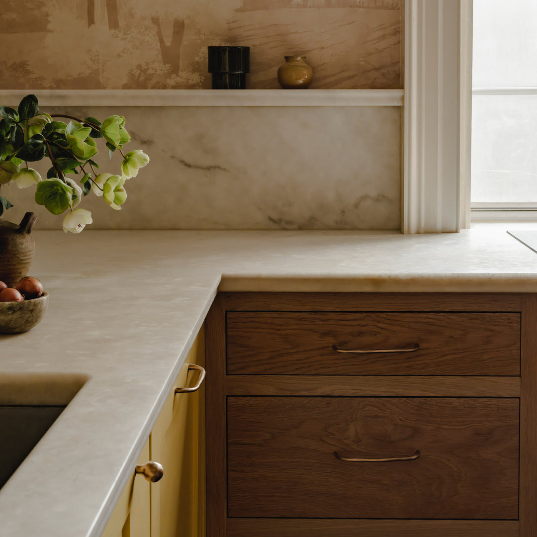 Project by Jake Solomon | Photography by Joey Kendal Brown | Sketch Cabinet Handle and Cabinet Knob shown in our silicon bronze.