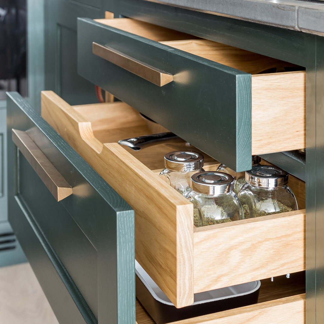 Design by Sola Kitchens. Product shown in our aged brass (BEL) finish.