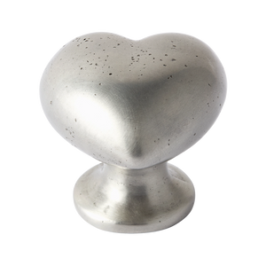 Whimsical Heart White Bronze Cabinet Knob