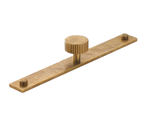 Sample of MIX Straight Knurled Cabinet Knob & Backplate